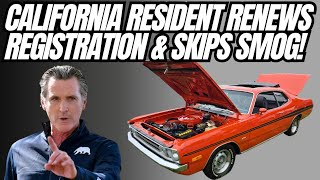 California Resident Renews At DMV No Smog Needed! End Of Smog?