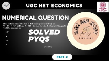 UGC NET ECONOMICS Numerical  PYQs Solved  in #tamil | Part - 1 |#ugcnet #profitmaximization #ugc