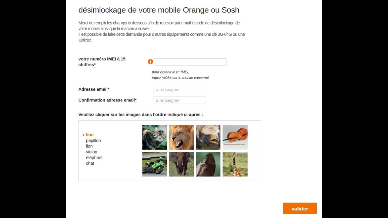 trouver imei portable orange