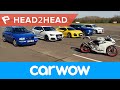 Mega Audi Drag Race: R8 v RS6 v RS3 v S1 v RS2 v Ducati 2017 | Head2Head