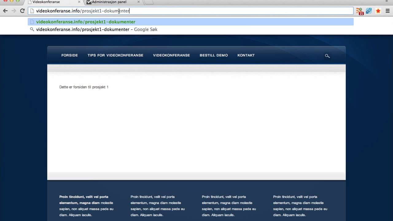 Lage Hjemmeside med passordbeskyttet område