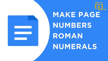 How to Make Page Numbers Roman Numerals in Google Docs