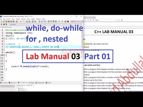 Lab Manual 03 C++ (Part 01) Loops | 2019 - YouTube