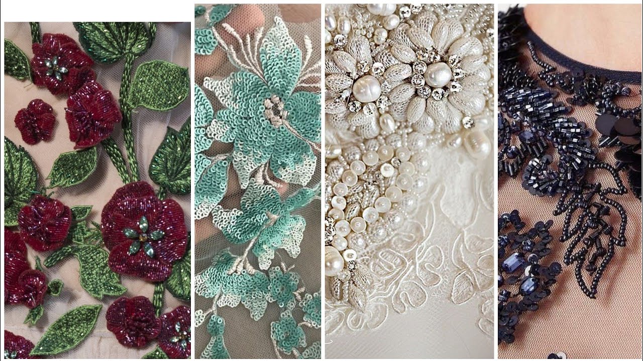 Explanation dress design for lace patches and trim