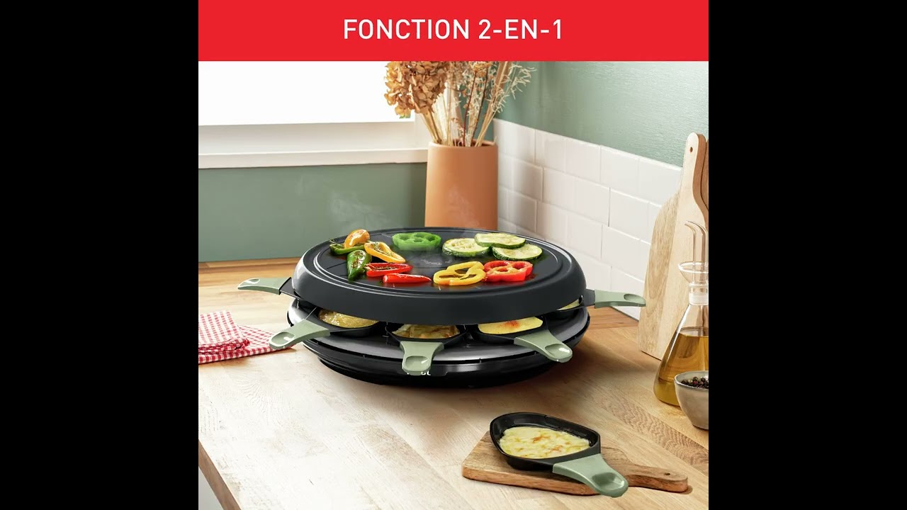 Appareil à Raclette + Grill 8 Personnes 3 en 1 1050W TEFAL