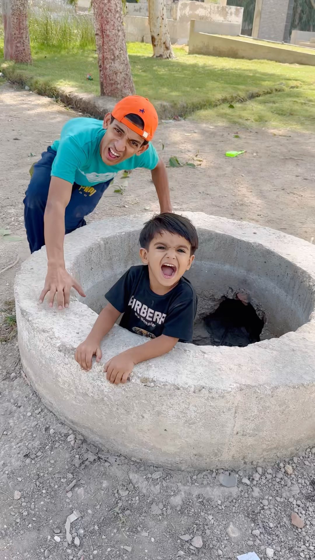 Papa Drop Baby In Hole ?|