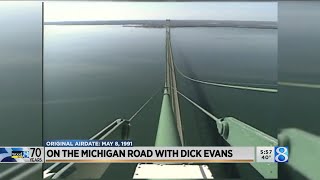 On the Michigan Road throwback: Mackinac Bridge construction