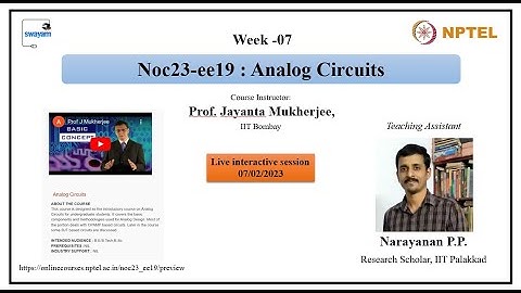Week-7: Noc23-ee19 : Analog Circuits