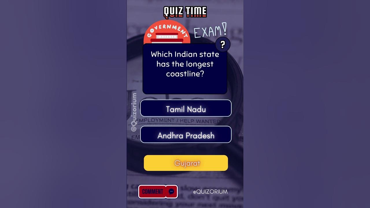 which-indian-state-has-the-longest-coastline-shorts-quiz-youtube