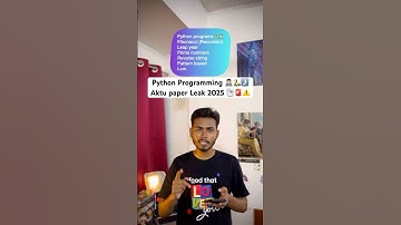 Python Programming Aktu One Shot ❌🤯| Important Questions, PYQ 📑✅