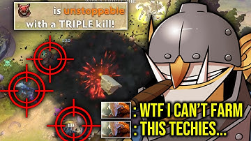 OMG Triple Head Shot!! Offlane Strats Techies Nonstop Toying Hard Core Jugg!!