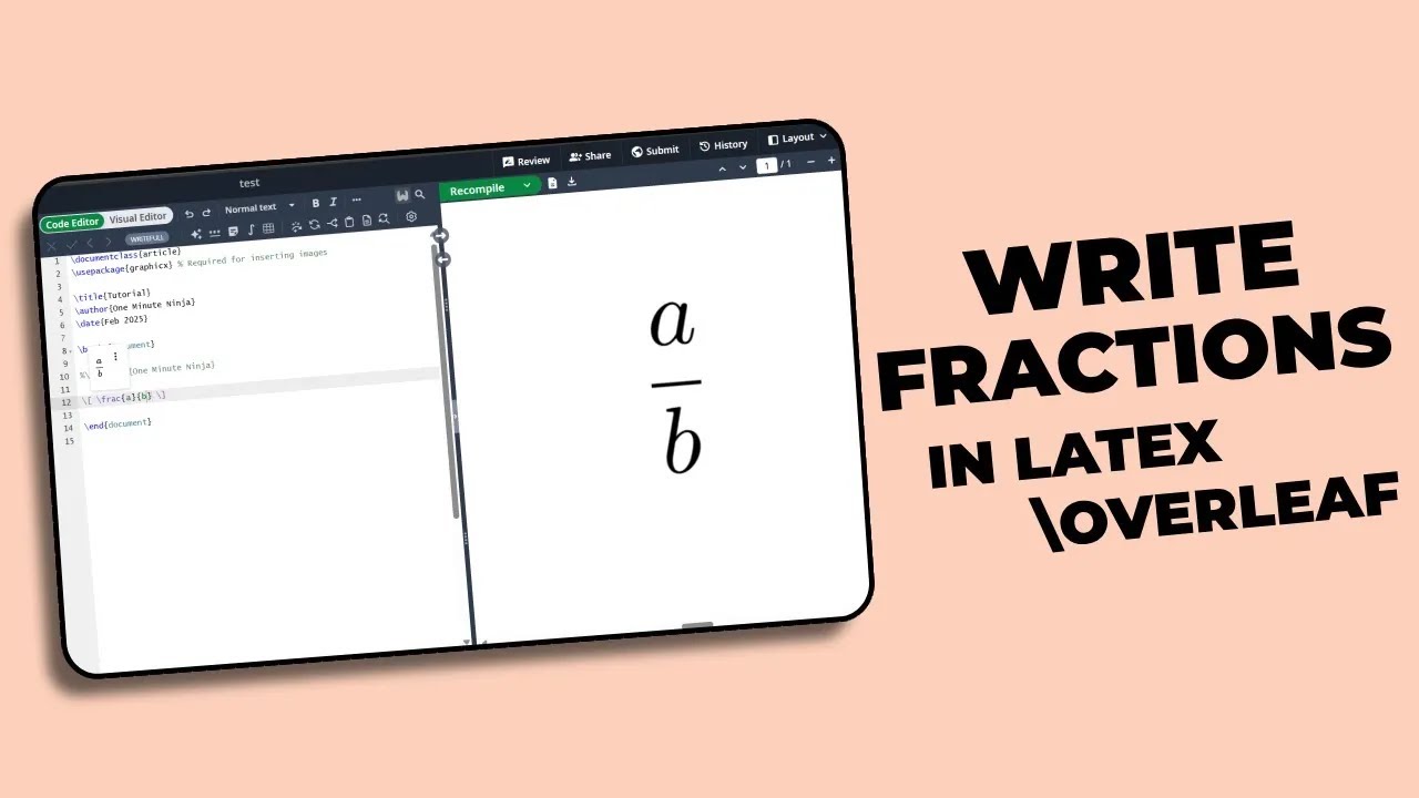 How to Write Fractions in Latex Overleaf - YouTube