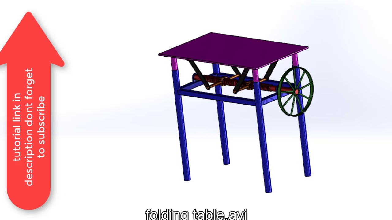 Adjustable screw table animation in solidworks - YouTube