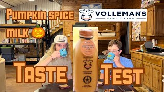 Volleman’s Pumpkin Spice Milk taste test (ft Conner Galyean) #tastetest #milk #pumpkinspice