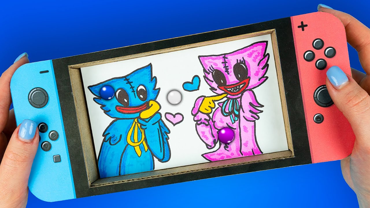 How to Draw Lovers Huggy Wuggy, Kissy Missy from Poppy Playtime on a