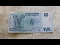 Dr congo 100 franc banknote