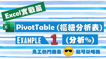 【Excel 廣東話教室】| PivotTable 實戰篇 -1 | 樞紐分析表 | 教你用 (%) 來做分析
