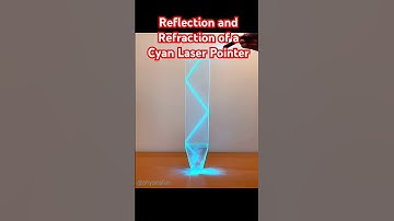 Reflection and Refraction of a Cyan Laser Pointer 😨 #shorts #physics #reflection
