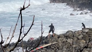 JAWS CAUGHT INSIDE AND POUNDED UP THE ROCKS!