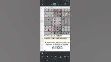 #Shorts The Hindu Sudoku 2 Star Solution | 23.02.2022 | Difficulty Level ★★