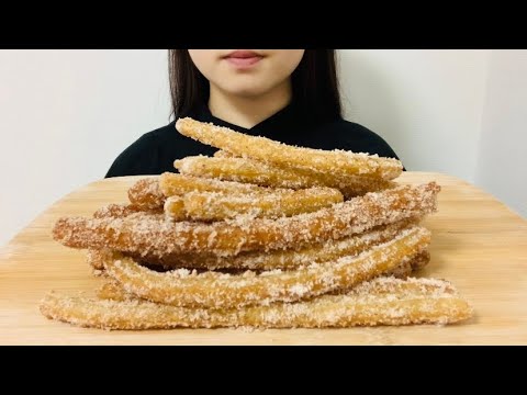 【ASMR】ディズニーチュロス 手作り 砂糖たっぷり シナモン 咀嚼音 モッパンEating sounds Mukbang 食べる音 먹방 편의점먹방