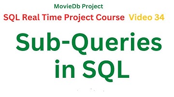 #34 Sub Queries in SQL| SQL Real Time Project Course  in Telugu