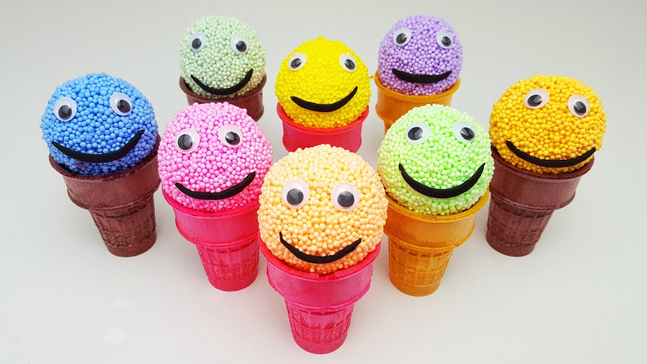 Playfoam Ice Cream Surprise Toys DIY Fun Learn Colors video for