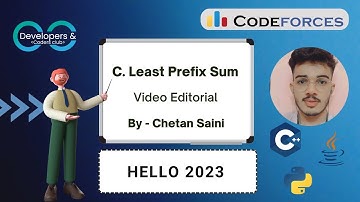C. Least Prefix Sum | Hello 2023 | Codeforces | DCC NIT-A
