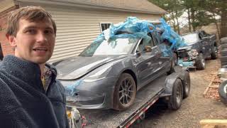 Rebuilding Wrecked TESLA Model 3 in 10 minutes!!