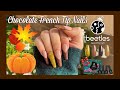 DIY Brown French Tip Press on Nails ||Fall Nails ||Beetles Gel Polish ||Khloe Kardashian Inspired