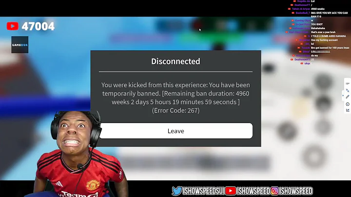 iShowSpeed Gets Banned for 1000 Years On Roblox For Hacking 😂