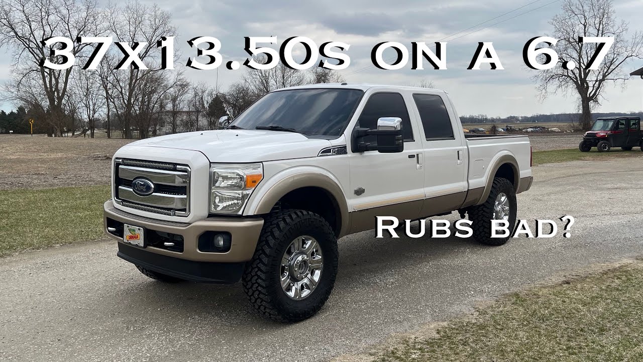 Fitting 37x13.50 tires on my superduty - YouTube