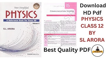 Physics by S.L. Arora Class 12th With PDF Download Chapter 15 Communication System