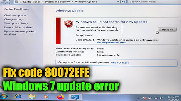 Windows could not search for new updates windows 7 80072EFE