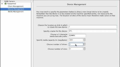 NetVault: Backup OS X VTL Creation
