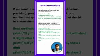Decimal Precision in C Programming Language | C tutorial in Telugu | #clanguage #short #shorts