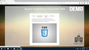 How To Make Underlined Horizontal Tabs Using jQuery