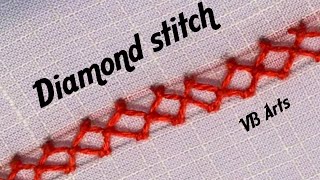 Diamond Stitch | Hand Embroidery Stitches | Poongodi’s Channel | vb arts