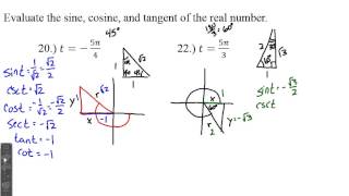 Honors PreCalc: 4.2 - Trigonometric Functions (The Unit Circle)