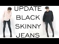 UPDATE BLACK SKINNY JEANS with these EASY HACKS / Edgy Minimalist Style / Emily Wheatley