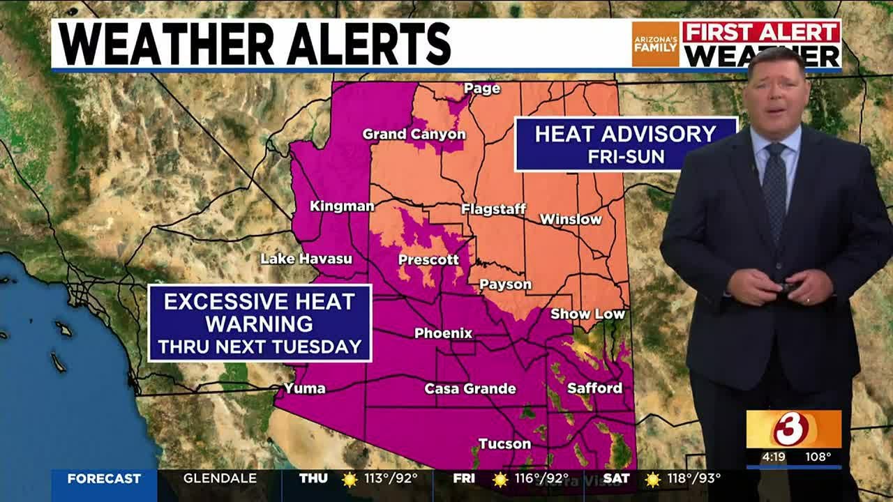 Daytime temperatures remain above 110 around Phoenix - YouTube