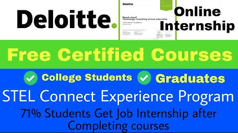 Deloitte Training And Online Internship | Deloitte STEM Connect Experience Program Free Certificate