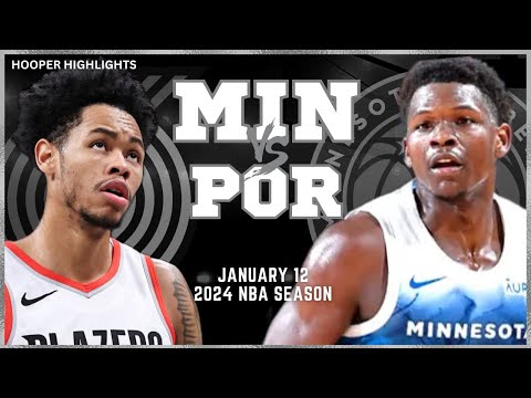 Minnesota Timberwolves vs Portland Trail Blazers Full Game Highlights | Jan 12 | 2024 NBA Season