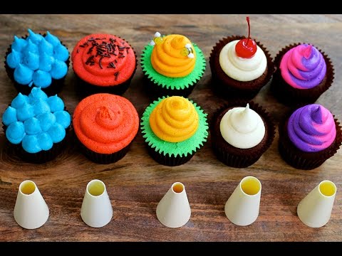 フロスティングの絞り方 ベスト５ 丸口金編 カップケーキ中毒のチュートリアル Five Frosting Youtube