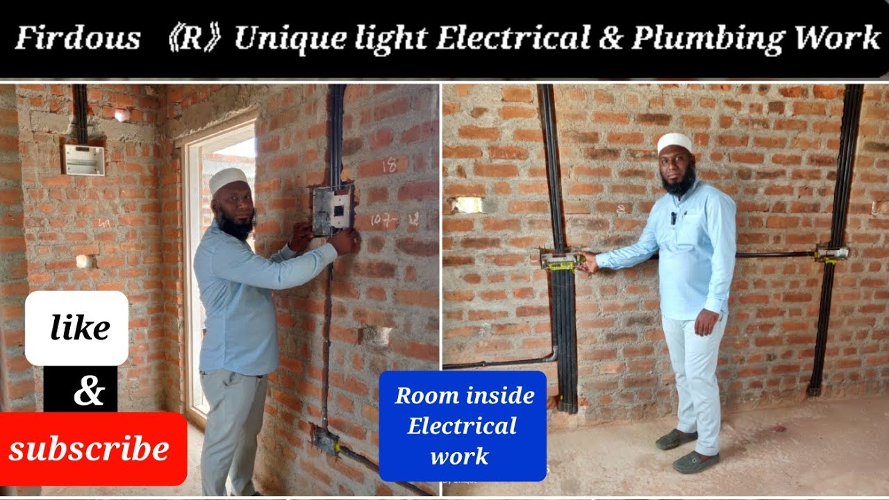 Bedroom with attached bathroom inside & staircase wallpiping work by R