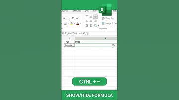 Excel Shortcut 84 - Show/Hide Formula