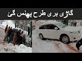 Car Sliding on Snow in Murree Pakistan 2020 | Car badly stuck