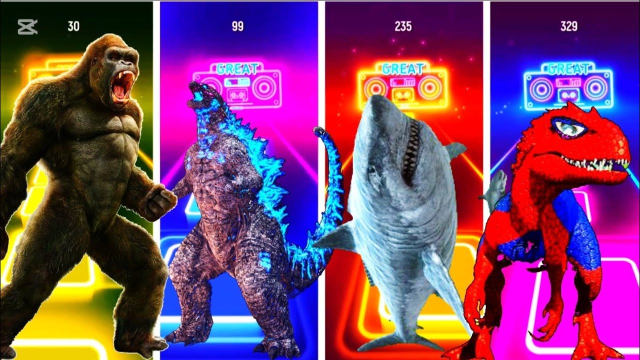 DescriptionJurassicWorld🦖🦖 Mosasaurus DinasaurVs The Tyranosaurus Vs TheMegalodon Coffin I TilesHop🦖