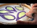 Bernina Free-motion Embroidery Foot #24 filling in petals on Stitched Sinamay Fascinator project