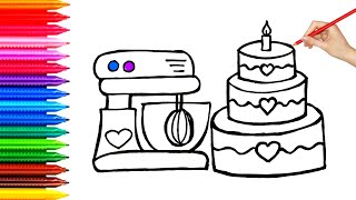 Draw cake: how to draw cake easily for kids?